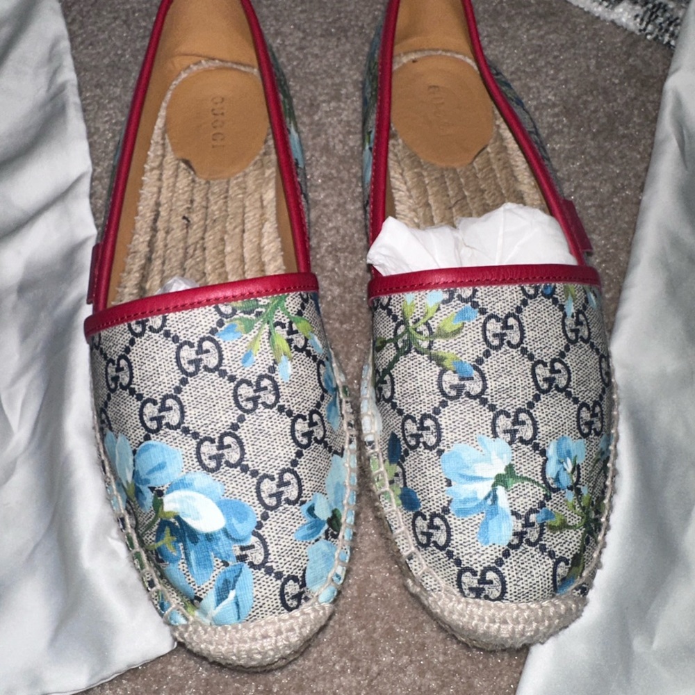 Gucci Women's jacquard espadrille size 38.5 - Picture 2 of 9